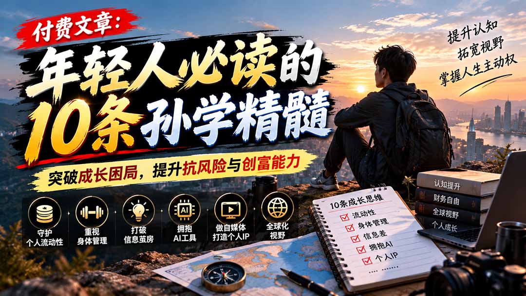 （21112期）付费文章：年轻人必读的10条孙学精髓，突破成长困局，提升抗风险与创富能力-小二项目网