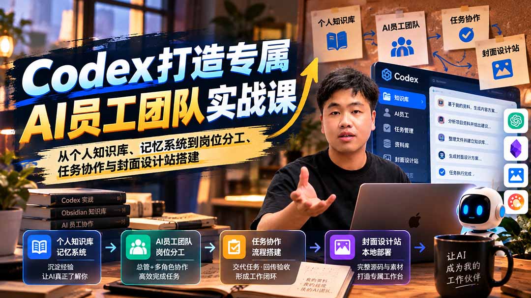 （20916期）【无水印】Codex打造专属AI员工团队实战课：从个人知识库、记忆系统到岗位分工、任务协作与封面设计站搭建-小二项目网