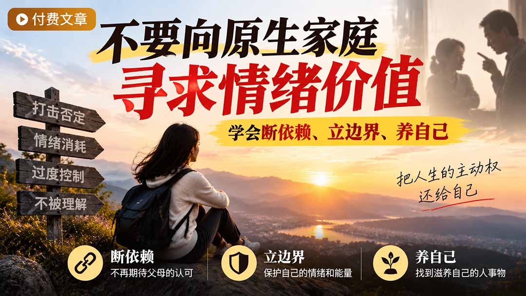 （21132期）付费文章：不要向原生家庭寻求情绪价值，学会断依赖、立边界、养自己-小二项目网