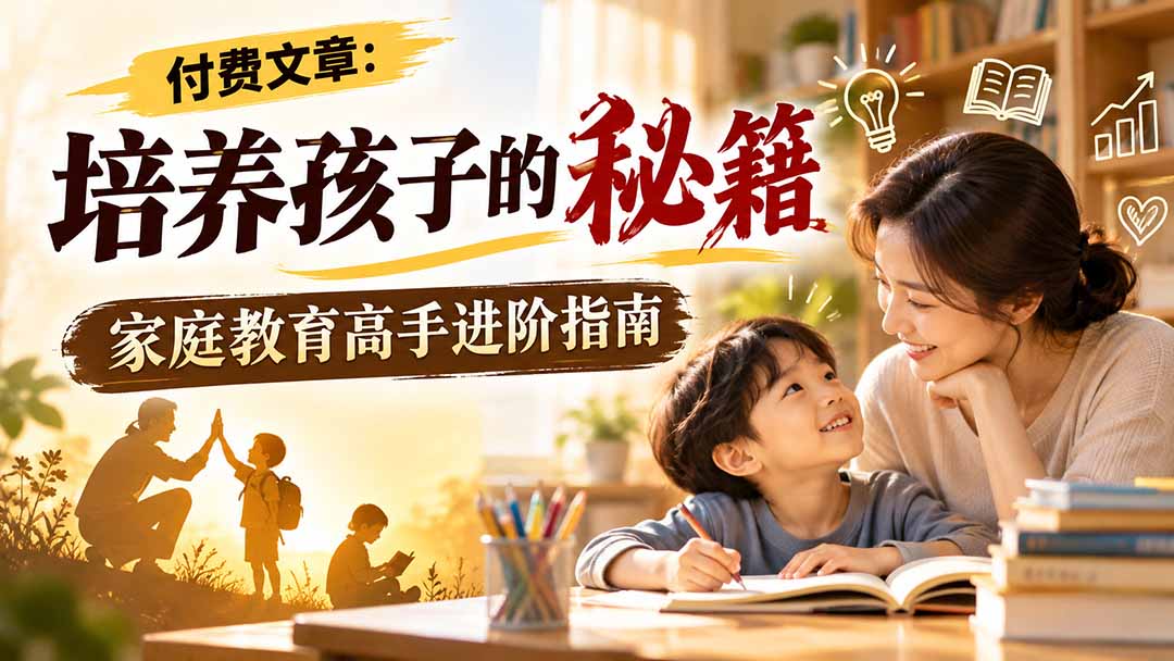 （20919期）付费文章：培养孩子的秘籍，家庭教育高手进阶指南-小二项目网