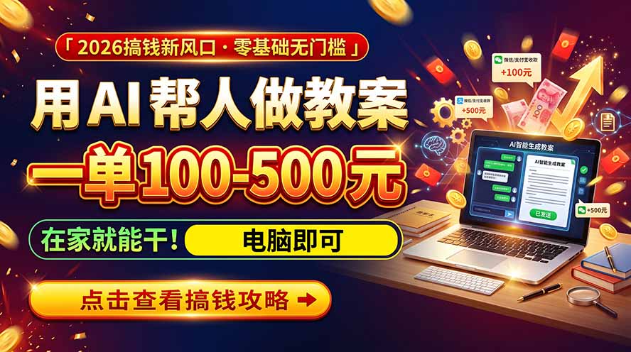 （20859期）AI教育爆火，用AI做单，一单一结，月搞2W+，附免费派单资源+免费工具！-小二项目网