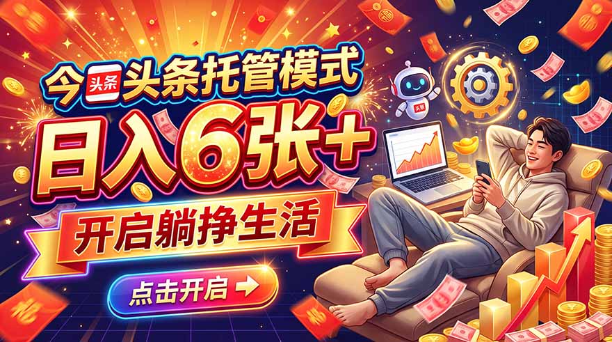（21083期）今日头条AI托管模式，每天5分钟，最高月入5000+，操作超简单，零门槛-小二项目网