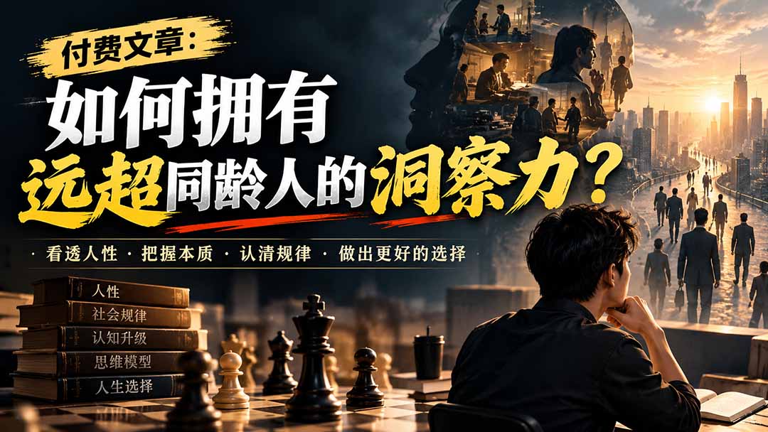 （20976期）付费文章：如何拥有远超同龄人的洞察力？-小二项目网