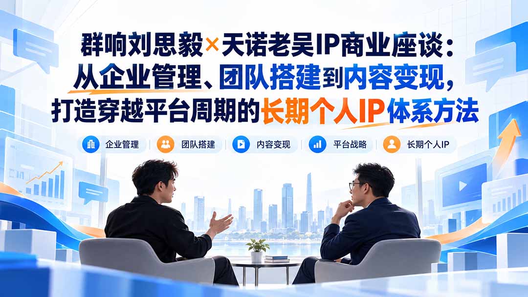 （20771期）群响刘思毅×天诺老吴IP商业座谈：从企业管理、团队搭建到内容变现，打造穿越平台周期的长期个人IP体系方法-小二项目网