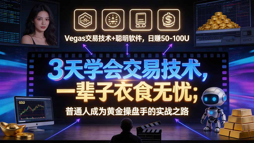 （20841期）“顺势而为交易系统”3天学会交易技术，聪明软件辅助，小白也能看懂趋势交易，日入30-100U,长期稳定-小二项目网