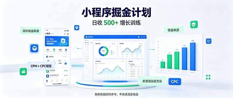 （21046期）一部手机日入500+，微信小程序掘金计划，四种收入来源，长期稳定可靠-小二项目网