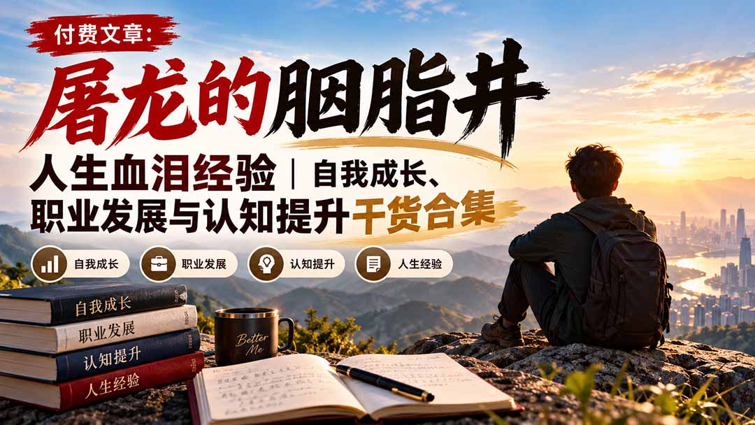（20943期）付费文章：屠龙的胭脂井人生血泪经验｜自我成长、职业发展与认知提升干货合集-小二项目网