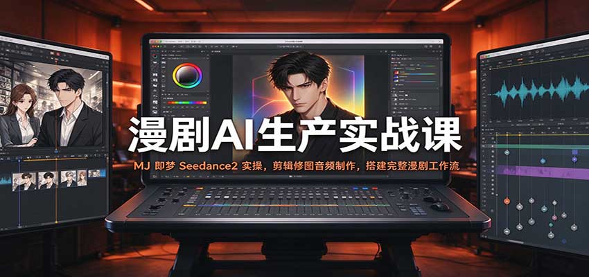 漫剧AI生产实战课：MJ 即梦 Seedance2 实操，剪辑修图音频制作，搭建完整漫剧工作流-小二项目网