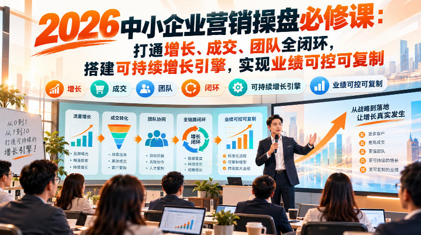 2026中小企业营销操盘必修课：打通增长、成交、团队全闭环，搭建可持续增长引擎，实现业绩可控可复制-小二项目网