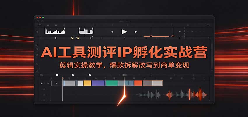 AI工具测评IP孵化实战营：剪辑实操教学，爆款拆解改写到商单变现-小二项目网