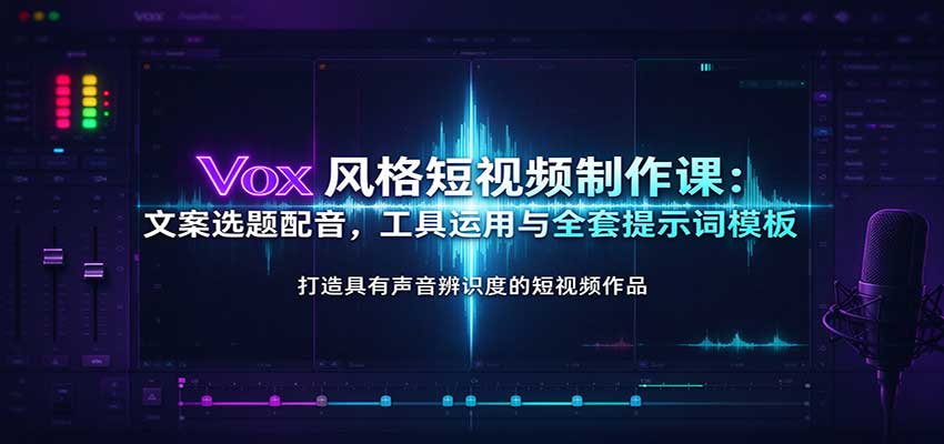Vox风格短视频制作课：文案选题配音，工具运用与全套提示词模板-小二项目网