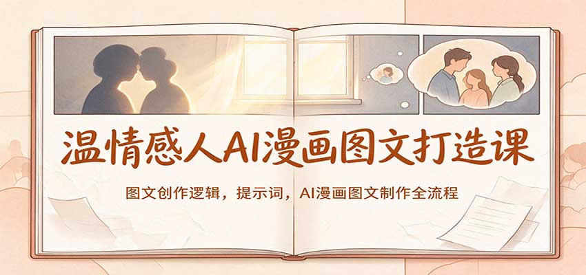 温情感人AI漫画图文打造课：图文创作逻辑，提示词，AI漫画图文制作全流程-小二项目网