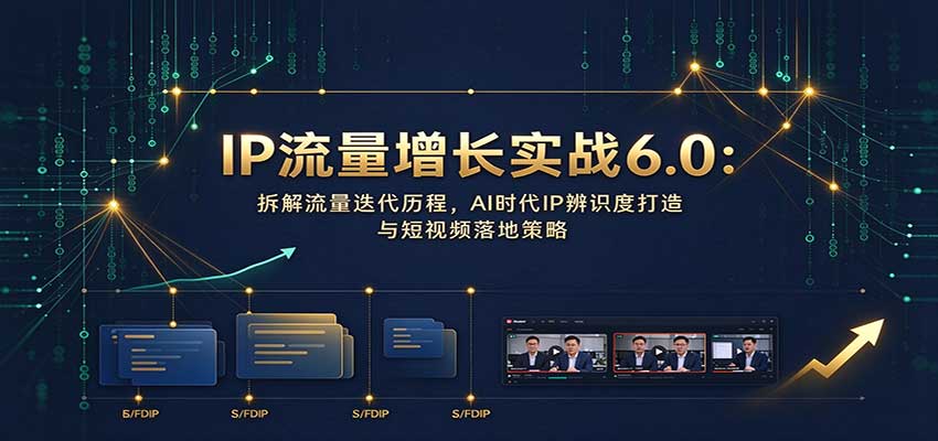 IP流量增长实战6.0：拆解流量迭代历程，AI时代IP辨识度打造与短视频落地策略-小二项目网