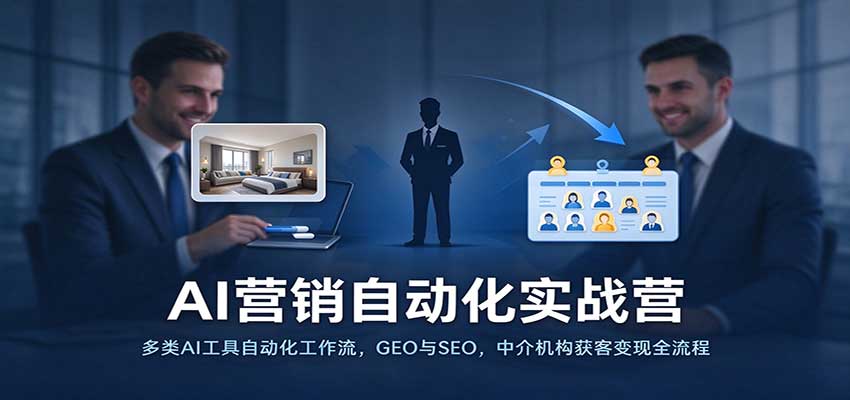 AI营销自动化实战营：多类AI工具自动化工作流，GEO与SEO，中介机构获客变现全流程-小二项目网