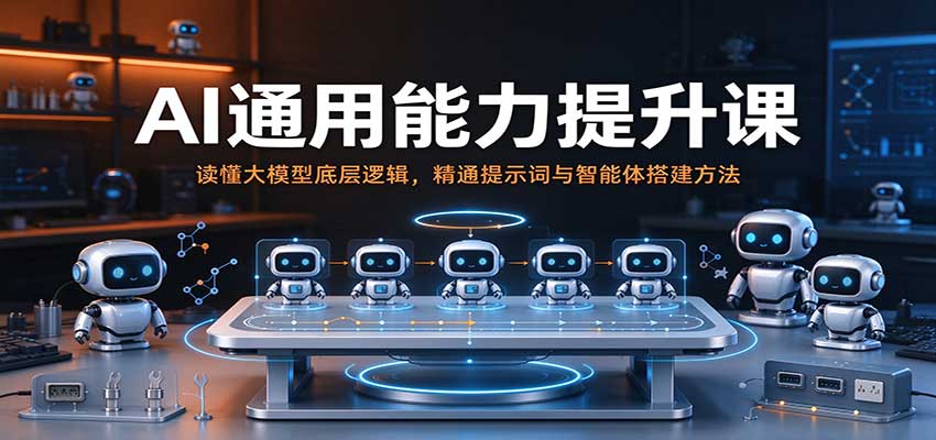 AI通用能力提升课：读懂大模型底层逻辑，精通提示词与智能体搭建方法-小二项目网