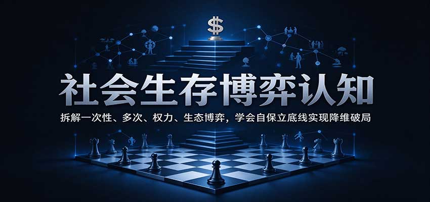 社会生存博弈认知：拆解一次性、多次、权力、生态博弈，学会自保立底线实现降维破局-小二项目网