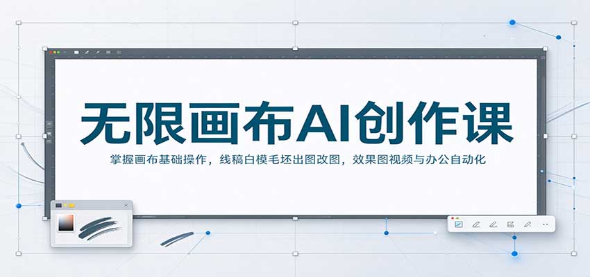 无限画布AI创作课：掌握画布基础操作，线稿白模毛坯出图改图，效果图视频与办公自动化-小二项目网
