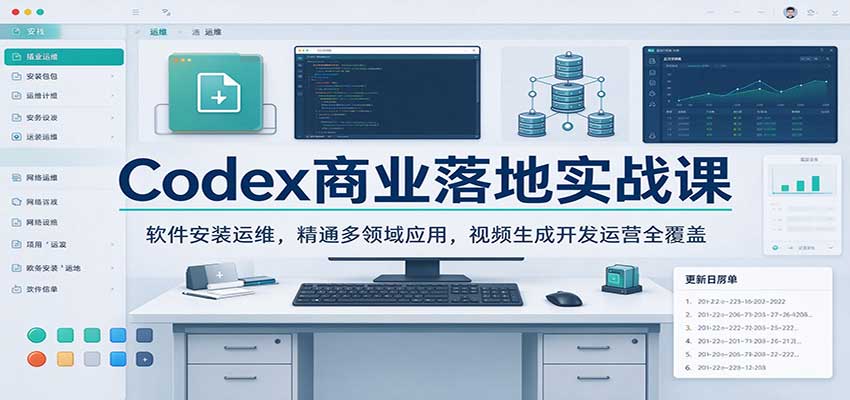 Codex商业落地实战课：软件安装运维，精通多领域应用，视频生成开发运营全覆盖-小二项目网