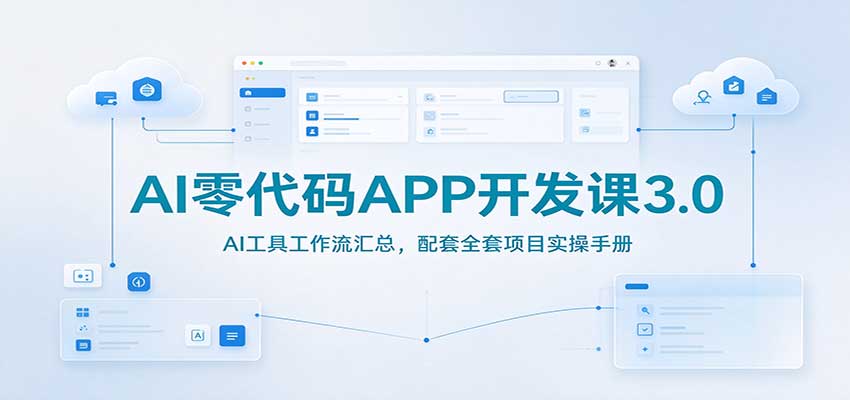 AI零代码APP开发课3.0：AI工具工作流汇总，配套全套项目实操手册-小二项目网
