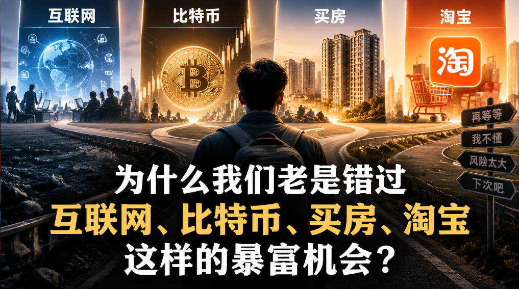 某社群付费文章：为什么我们老是错过互联网、比特币、买房、淘宝这样的暴富机会？-小二项目网