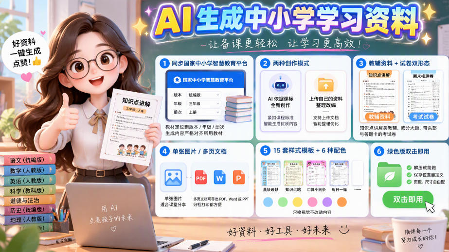 孩子的教辅别再乱买了：同步国家中小学智慧平台，AI一键生成图文教辅和试卷-小二项目网