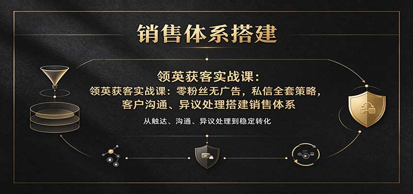 领英获客实战课：零粉丝无广告，私信全套策略，客户沟通、异议处理搭建销售体系-小二项目网