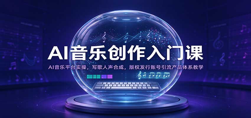 AI音乐创作入门课：AI音乐平台实操，写歌人声合成，版权发行账号引流产品体系教学-小二项目网