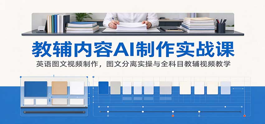 AI制作教辅内容实战课：英语图文视频制作，图文分离实操与全科目教辅视频教学-小二项目网