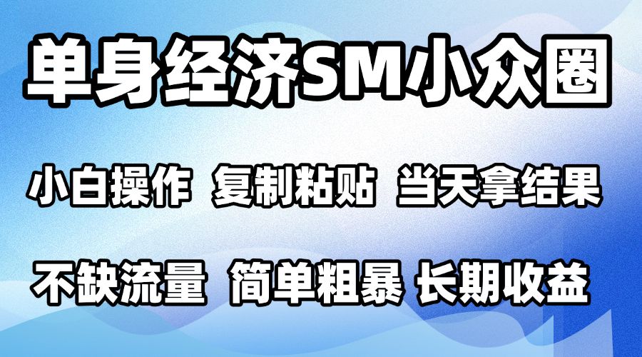 2026最新小众SM男粉情感赛道,十分钟见收益,单日2000+小白也能当天上手,可批量放大-小二项目网