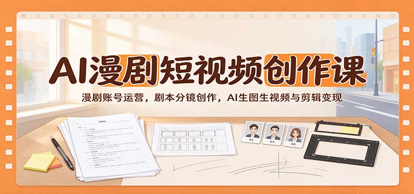 AI漫剧短视频创作课：漫剧账号运营，剧本分镜创作，AI生图生视频与剪辑变现-小二项目网