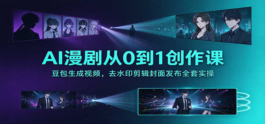 AI漫剧从0到1创作课：豆包生成视频，去水印剪辑封面发布全套实操-小二项目网