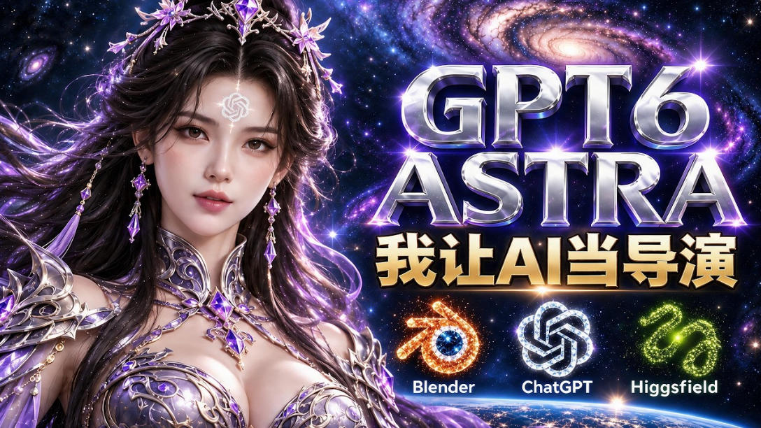 让GPT-6 Astra当导演！Higgsfield和Blender实战打造30秒玄幻精准运镜短片！-小二项目网