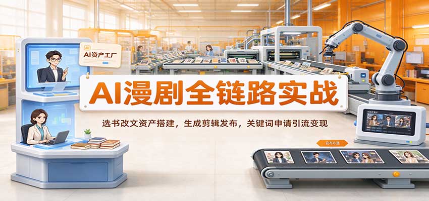 AI漫剧全链路实战：选书改文资产搭建，生成剪辑发布，关键词申请引流变现-小二项目网