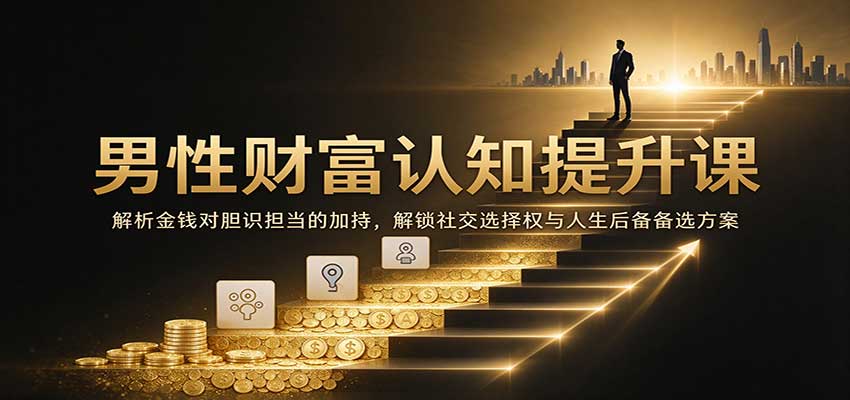 男性财富认知提升课：解析金钱对胆识担当的加持，解锁社交选择权与人生后备备选方案-小二项目网
