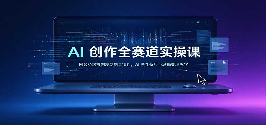 AI创作全赛道实操课：网文小说短剧漫剧剧本创作，AI写作技巧与过稿变现教学-小二项目网