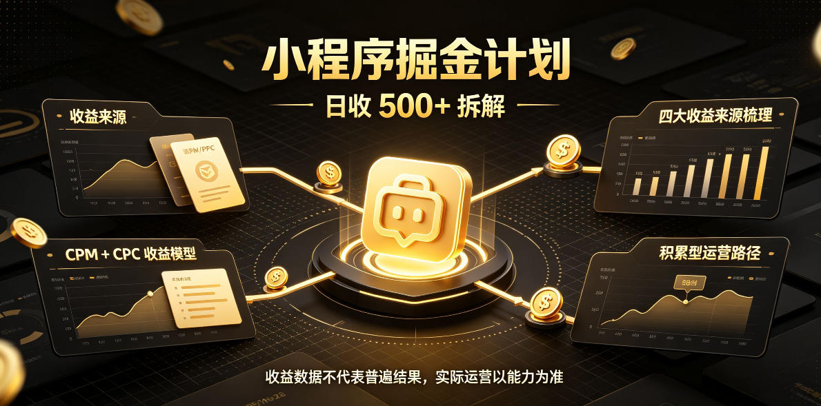 小程序推广计划，日收500+，腾讯官方打款，客户留存率高，收益长期稳定【揭秘】-小二项目网