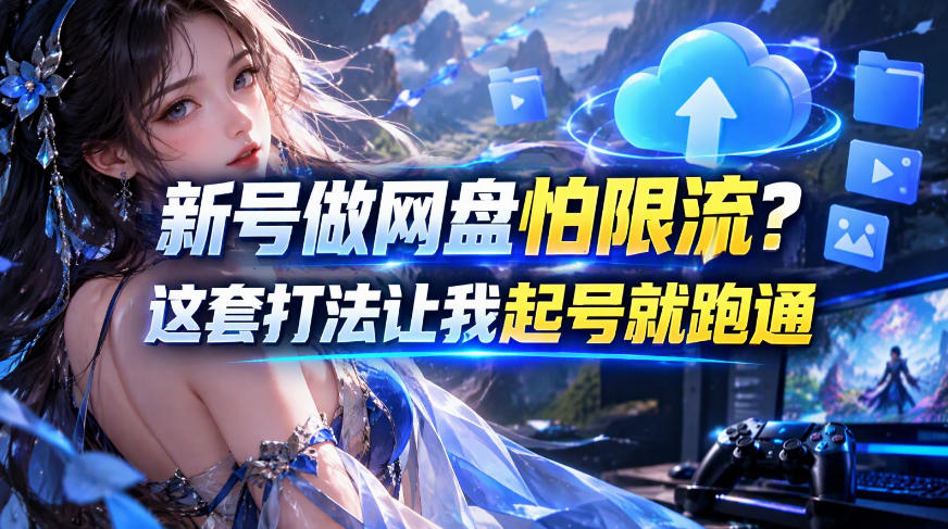 新号做网盘怕限流？这套打法让我起号就跑通，网盘项目推广的8.0版本教学-小二项目网