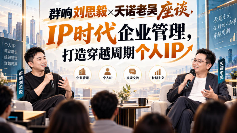 群响刘思毅×天诺老吴座谈，IP时代企业管理，打造穿越周期个人IP-小二项目网