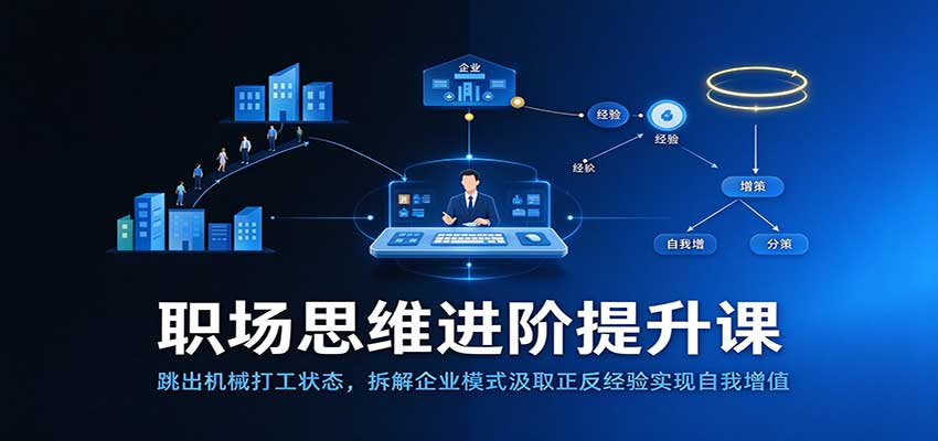 职场思维进阶提升：跳出机械打工状态，拆解企业模式汲取正反经验实现自我增值-小二项目网