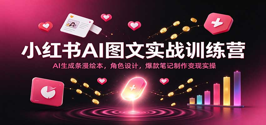 小红书AI图文实战训练营：AI生成条漫绘本，角色设计，爆款笔记制作变现实操-小二项目网