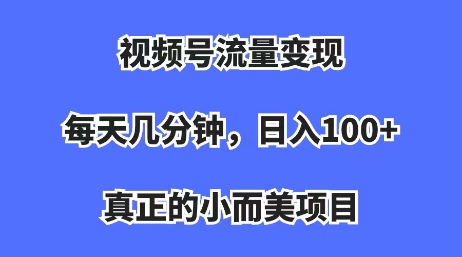 视频号流量变现，每天几分钟，收入100 ，真正的小而美项目 - 小二项目网-小二项目网