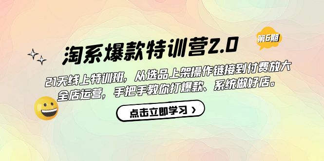 淘系爆款特训营2.0【第六期】从选品上架到付费放大 全店运营 打爆款 做好店-小二项目网