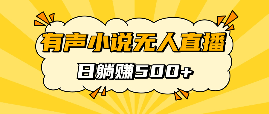 有声小说无人直播，睡着觉日入500，保姆式教学-小二项目网