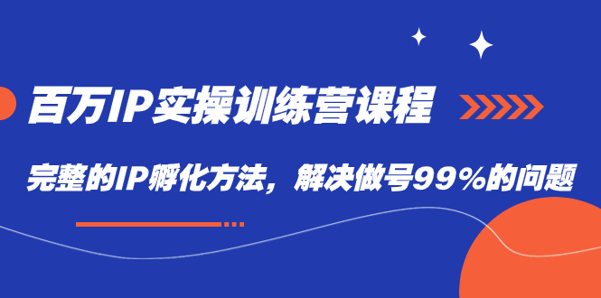 百万IP实战训练营课程，完整的IP孵化方法，解决做号99%的问题-小二项目网