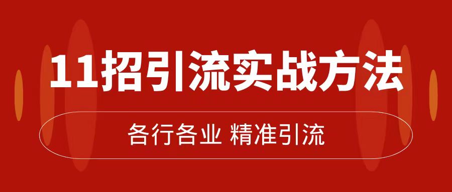 精准引流术：11招引流实战方法，让你私域流量加到爆（11节课完整版）-小二项目网