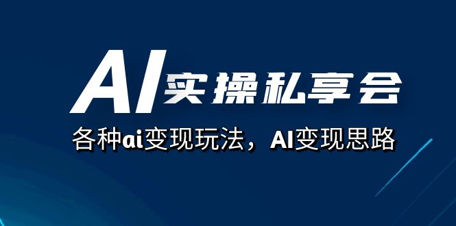 AI实操私享会，各种ai变现玩法，AI变现思路（67节课）-小二项目网