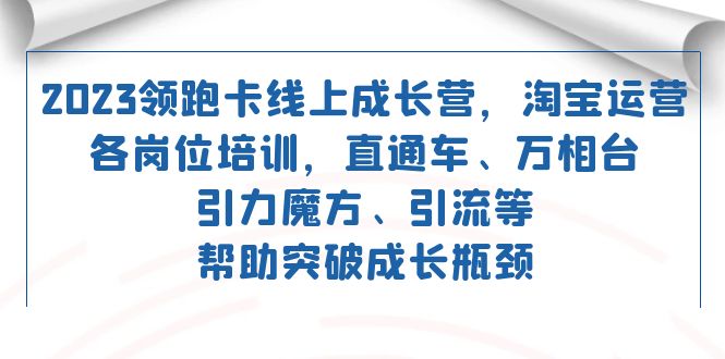 2023领跑·卡 线上成长营 淘宝运营各岗位培训 直通车 万相台 引力魔方 引流-小二项目网