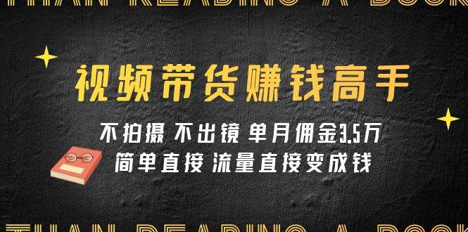 视频带货赚钱高手课程：不拍摄 不出镜 单月佣金3.5w 简单直接 流量直接变钱-小二项目网