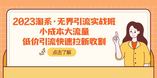 2023淘系·无界引流实战班：小成本大流量，低价引流快速拉新收割-小二项目网