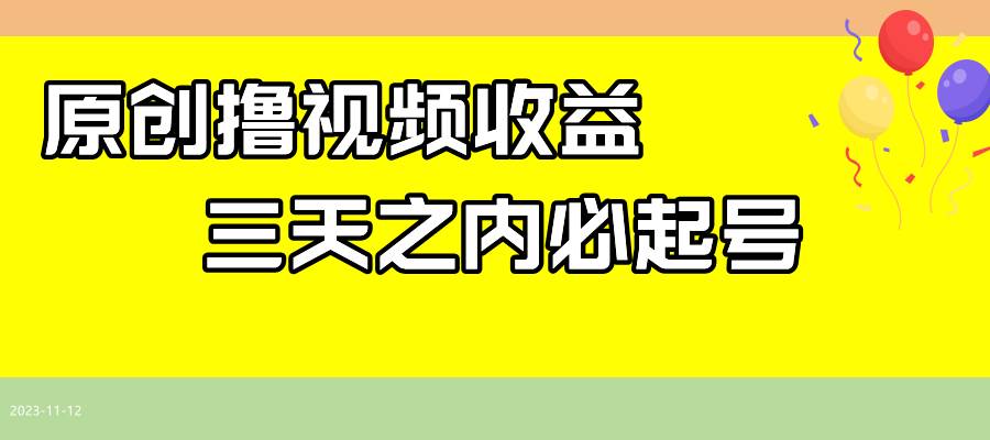 最新撸视频收益玩法，一天轻松200-小二项目网